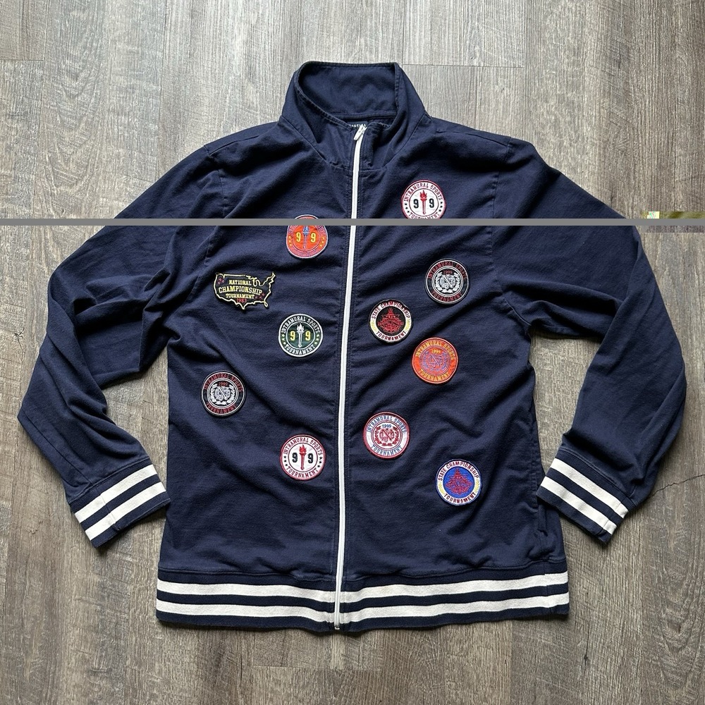 Vintage Nautica Torch Patch Work Jacket Olympics Stadium Supreme Marathon XXL